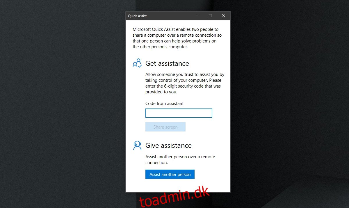 Sådan opsætter og bruger du Windows 10 Quick Assist-værktøjet