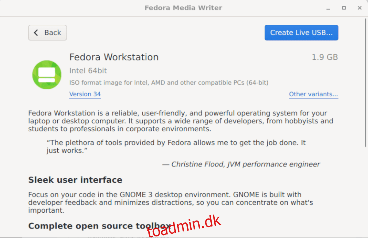 Sådan bruger du Fedora Media Writer til at oprette en Fedora installations-USB