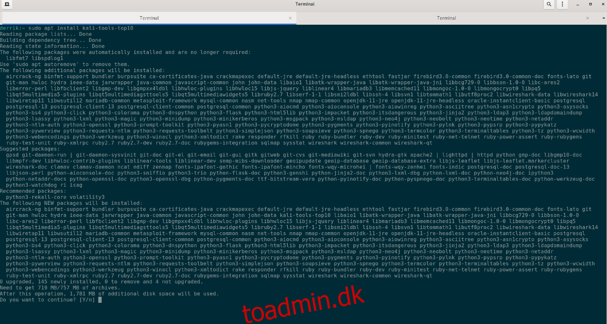 Sådan installeres Kali Linux-apps i Debian