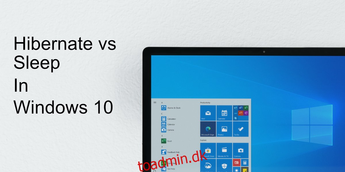 Hibernate vs Sleep i Windows 10