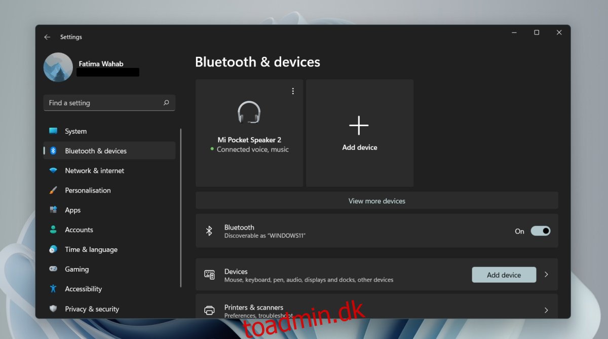 Bluetooth-enhed på Windows 11