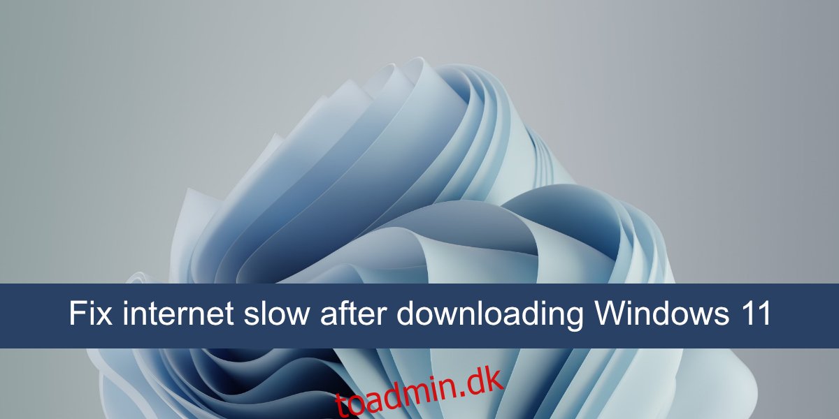 ret internet langsom efter download af Windows 11