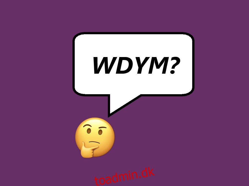 Hvad står WDYM for?