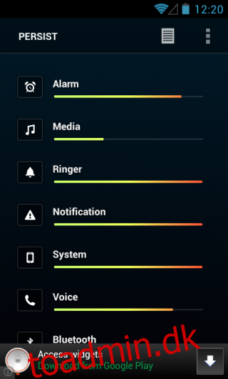Persist Forbedrer lydstyrkekontrol på Android gennem brugerdefinerede profiler