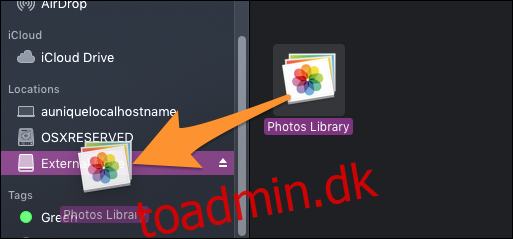Sådan sikkerhedskopieres din Macs fotobibliotek til et eksternt drev