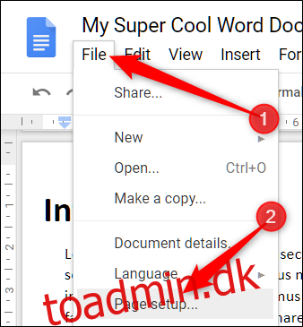Sådan ændres sideretning i Google Docs