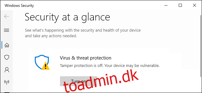 Sådan aktiverer du sabotagebeskyttelse for Windows-sikkerhed på Windows 10