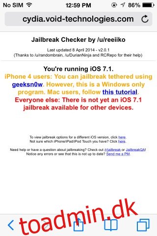 Tjek Jailbreak-kvalificering og find Jailbreak-værktøjer til din iOS-enhed