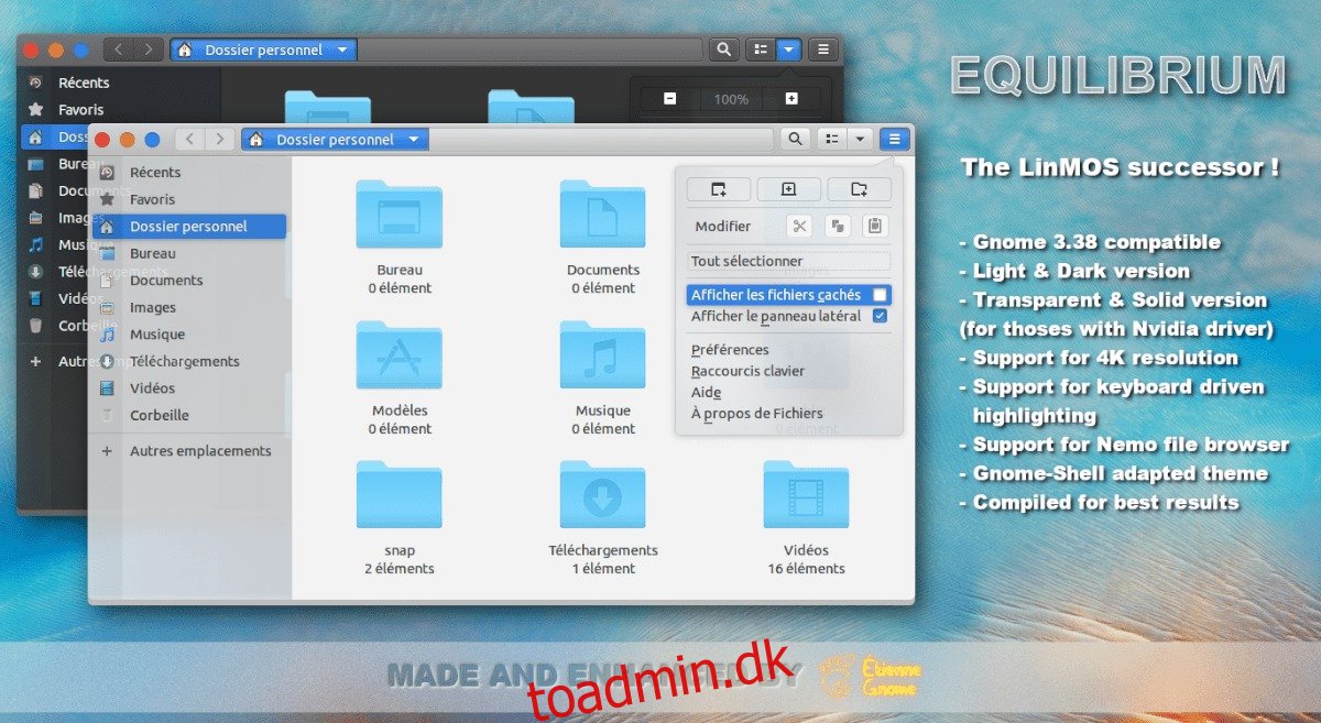 Sådan installeres Equilibrium GTK-temaet på Linux