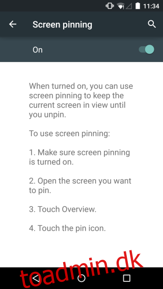 Sådan fastgør og frigør du skærme i Android Lollipop