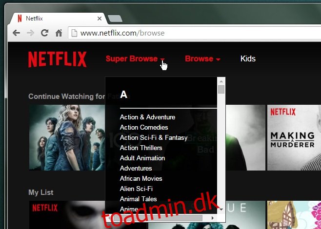 Sådan gennemser du skjulte kategorier i Netflix [Chrome]