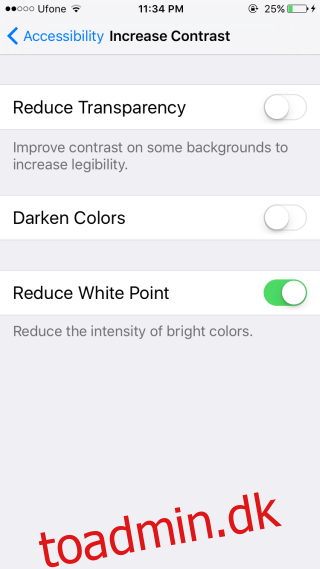Sådan reducerer du hvid farveintensitet på din iPhone