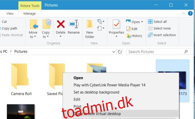 Sådan åbnes en app eller fil på et nyt virtuelt skrivebord på Windows 10