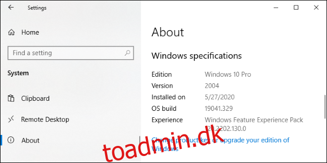 Windows 10's Indstillinger > System > Om skærmen.”  width=”650″ højde=”325″ onload=”pagespeed.lazyLoadImages.loadIfVisibleAndMaybeBeacon(this);”  onerror=”this.onerror=null;pagespeed.lazyLoadImages.loadIfVisibleAndMaybeBeacon(this);”></p>
<h2 role=