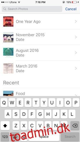 Sådan søger du billeder efter dato eller objekt i iOS 10