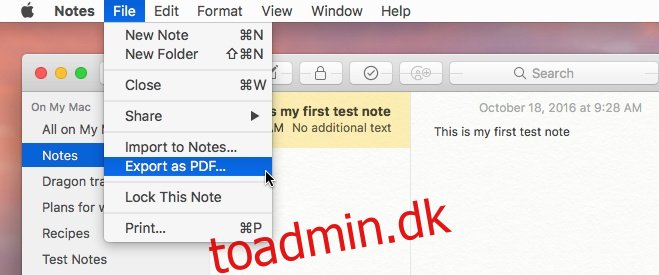 Sådan eksporteres noter som almindelige tekstfiler i macOS