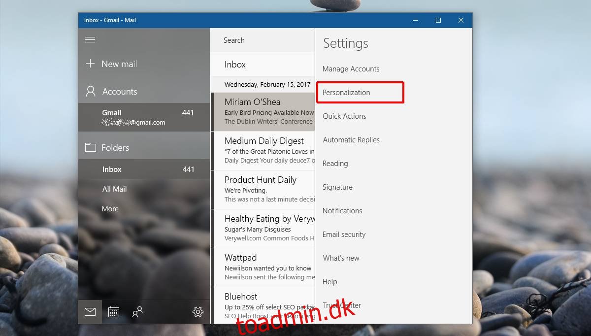 Sådan ændres mail-app-baggrunden i Windows 10