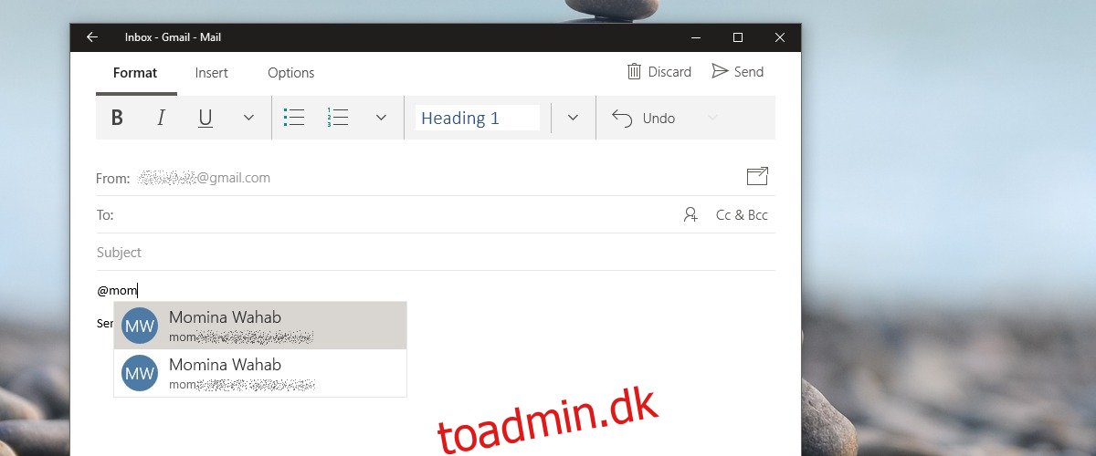 Sådan tagges nogen i en e-mail i Mail-appen i Windows 10