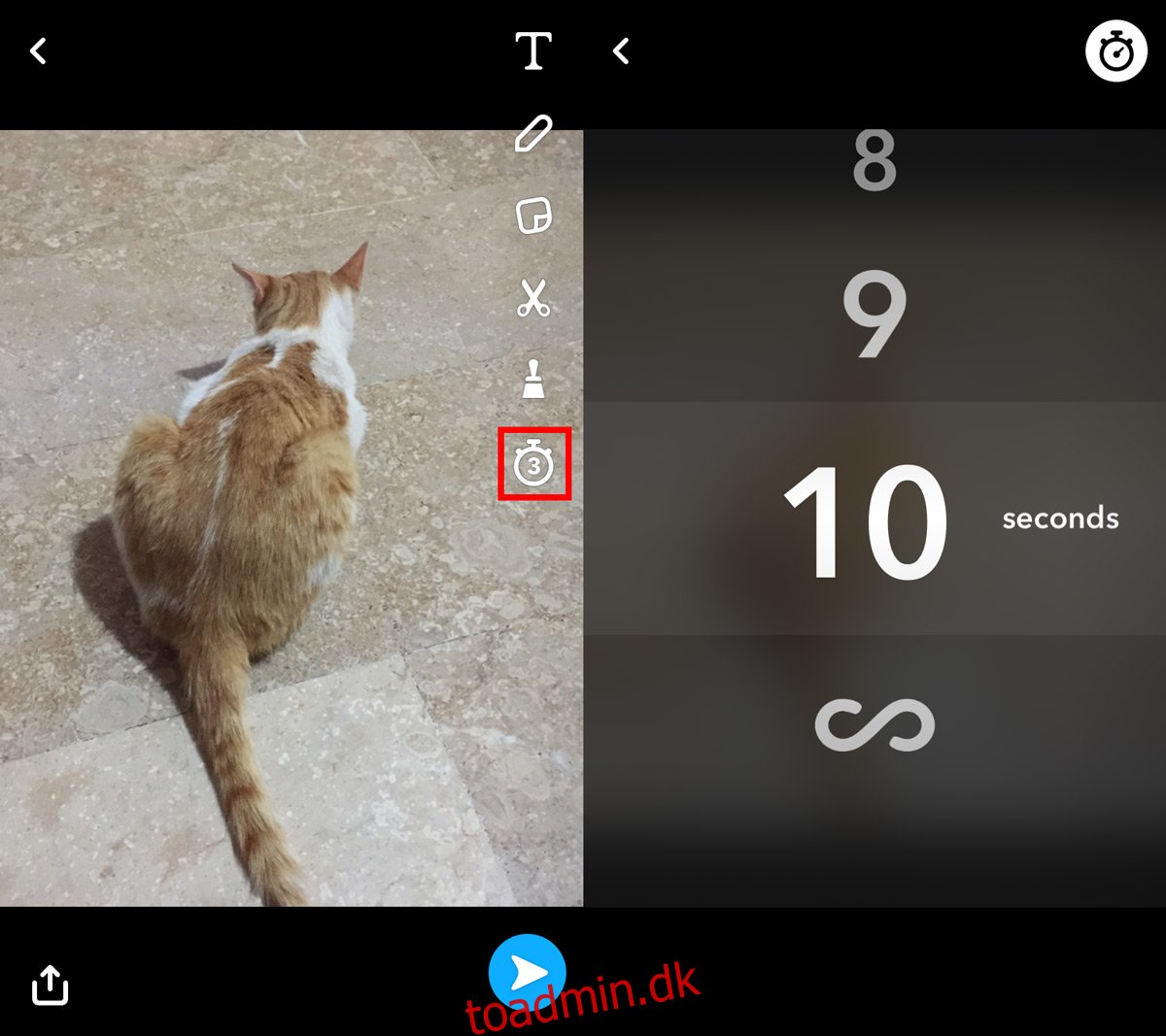 Vælg, hvor længe dine snaps er synlige i Snapchat