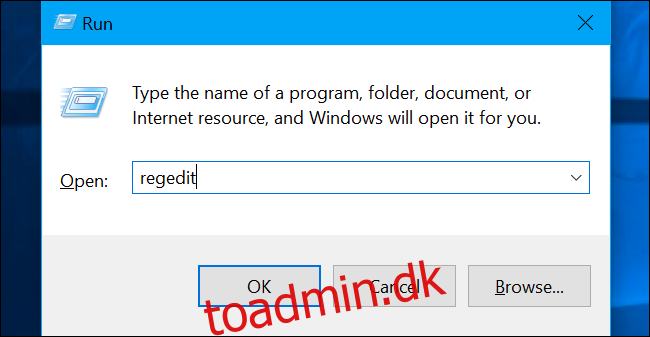 Tryk på Windows+R for at åbne 