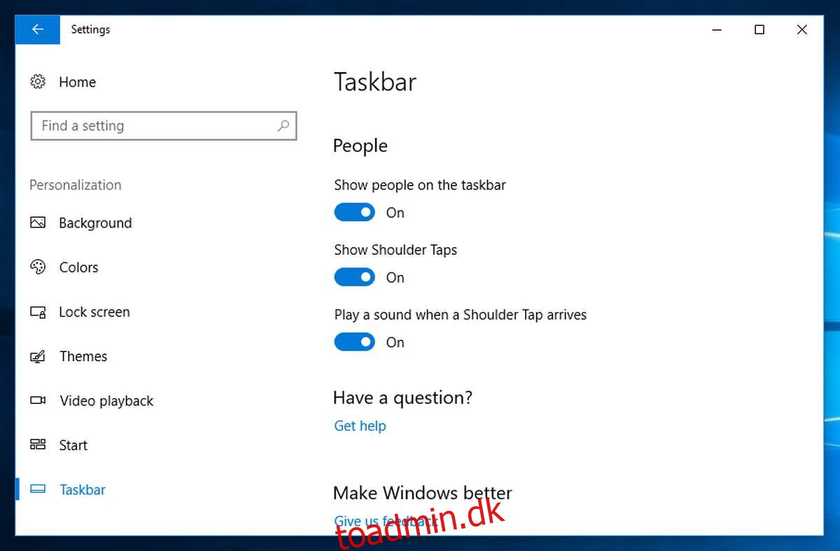 Sådan fjerner du People Bar i Windows 10