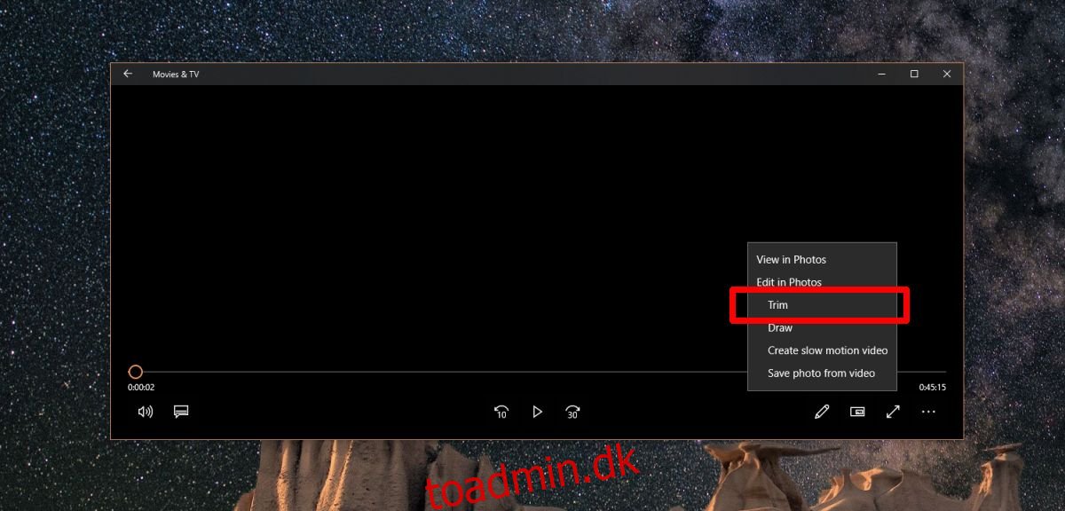Sådan trimmes en video i Windows 10 uden tredjepartsapps