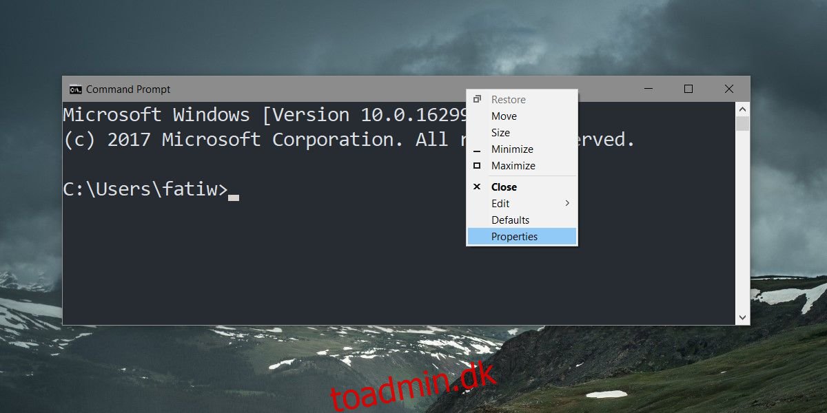 Sådan temaer du kommandoprompten i Windows 10