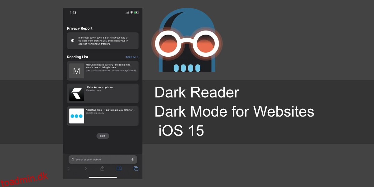 Sådan bruger du Dark Reader til at aktivere Dark Mode for alle websteder på iOS 15