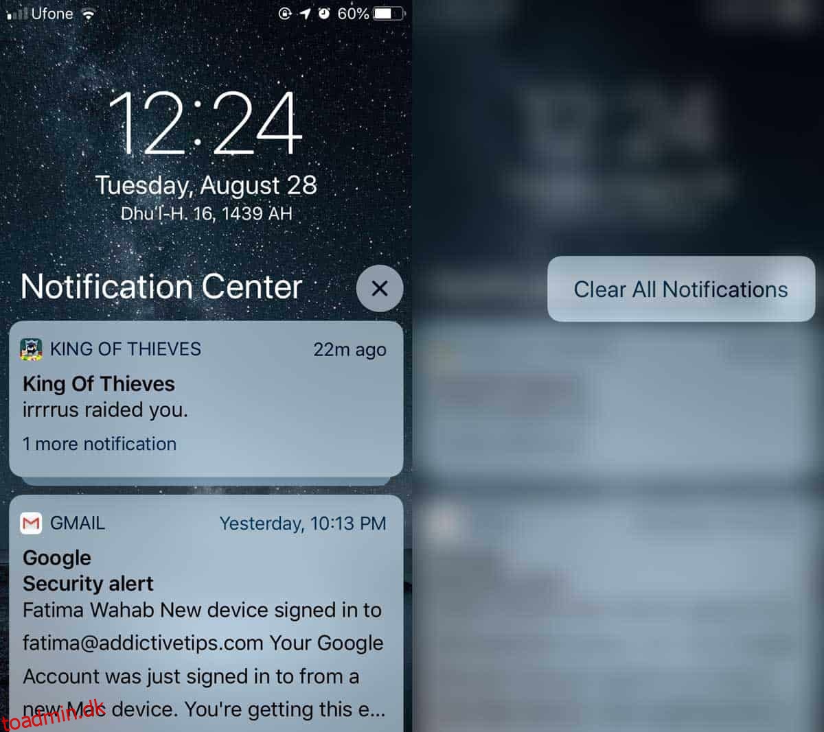 Sådan rydder du alle meddelelser på ikke-3D Touch iPhones
