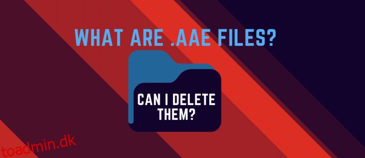 Hvad er .aae-filer?  Kan jeg slette dem?