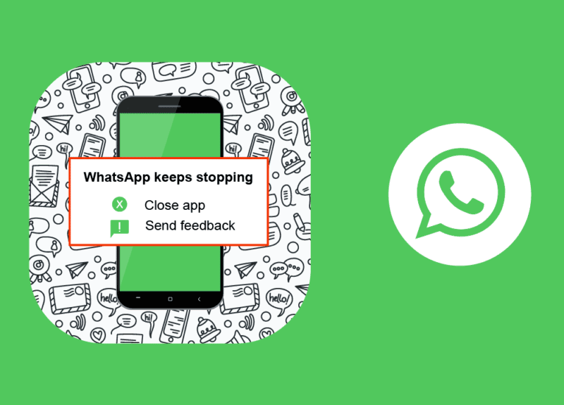 Reparer WhatsApp bliver ved med at gå ned på Android