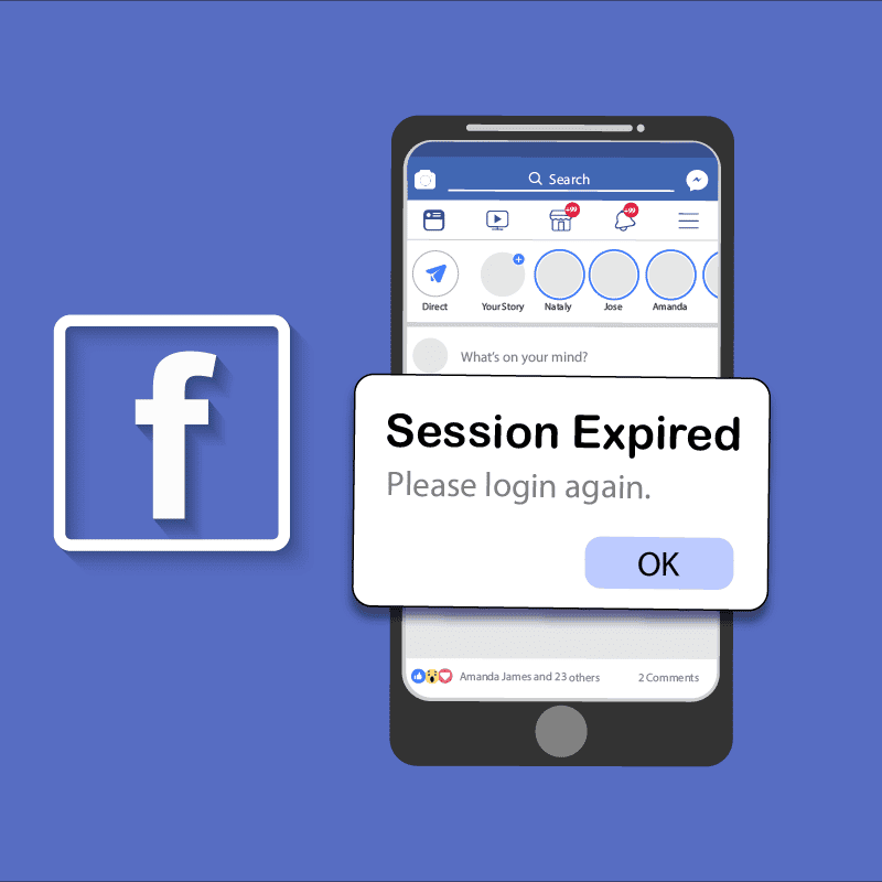 Ret Facebook-session udløbet fejl på Android
