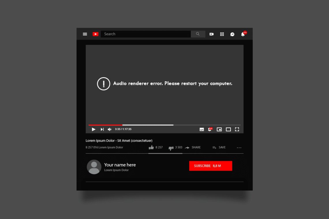 Ret YouTube Audio Renderer-fejl i Windows 10