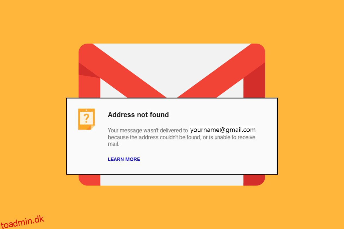 Ret e-mailadresse ikke fundet i Gmail