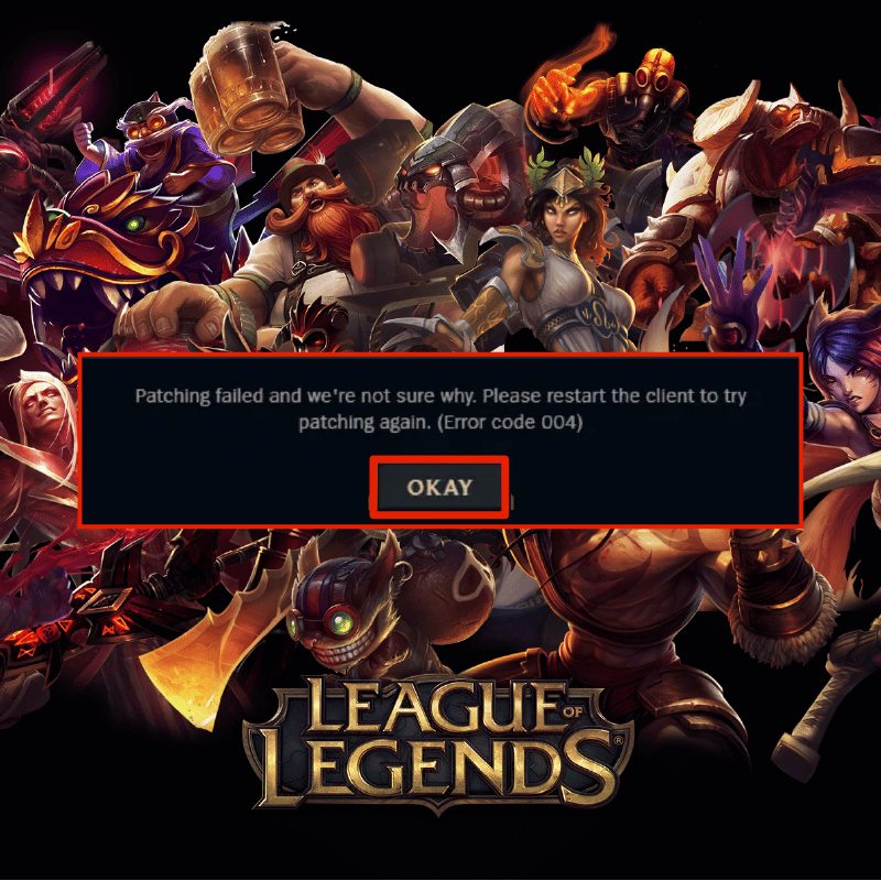 Ret League of Legends-fejl 004 i Windows 10