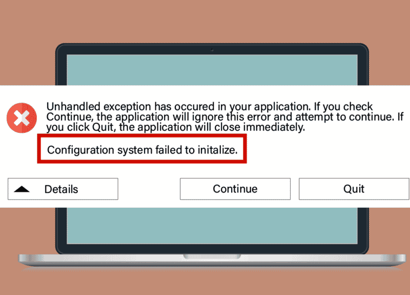 Ret konfigurationssystemet kunne ikke initialiseres på Windows 10