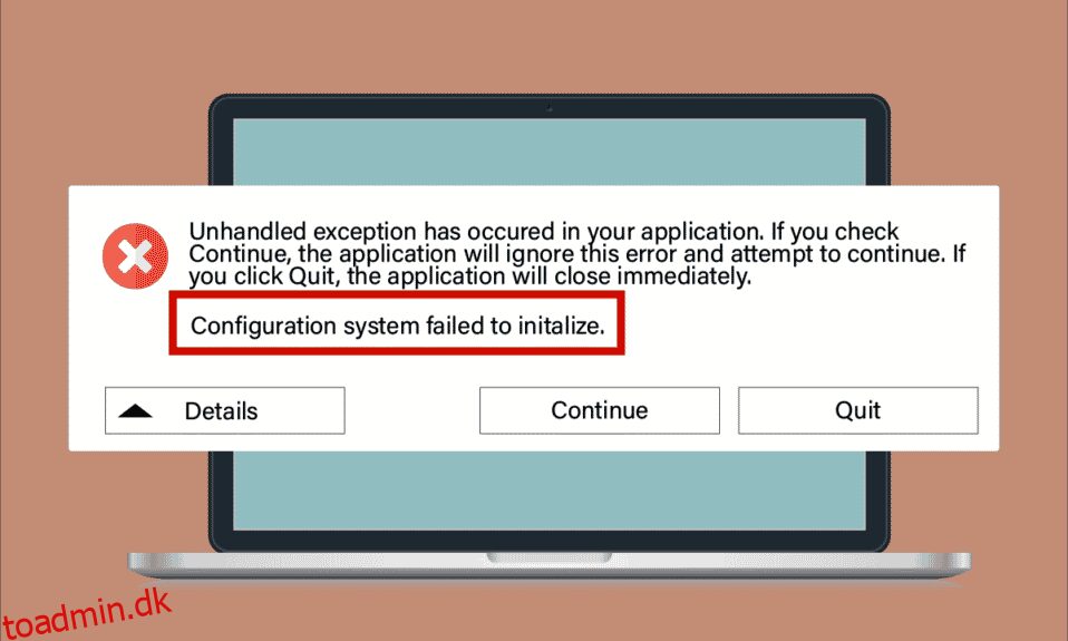 Ret konfigurationssystemet kunne ikke initialiseres på Windows 10