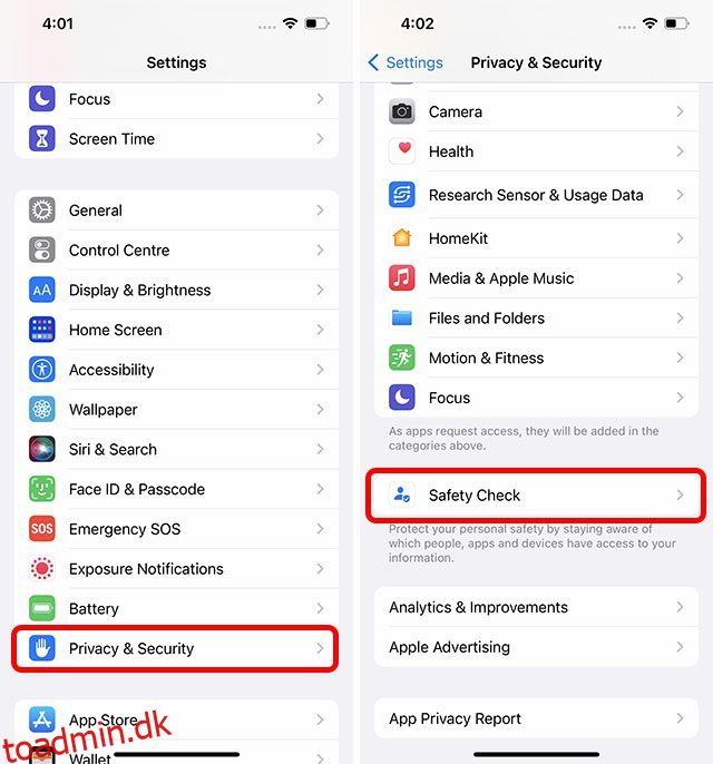 Hvad er sikkerhedstjek i iOS 16, og hvordan man bruger det på iPhone