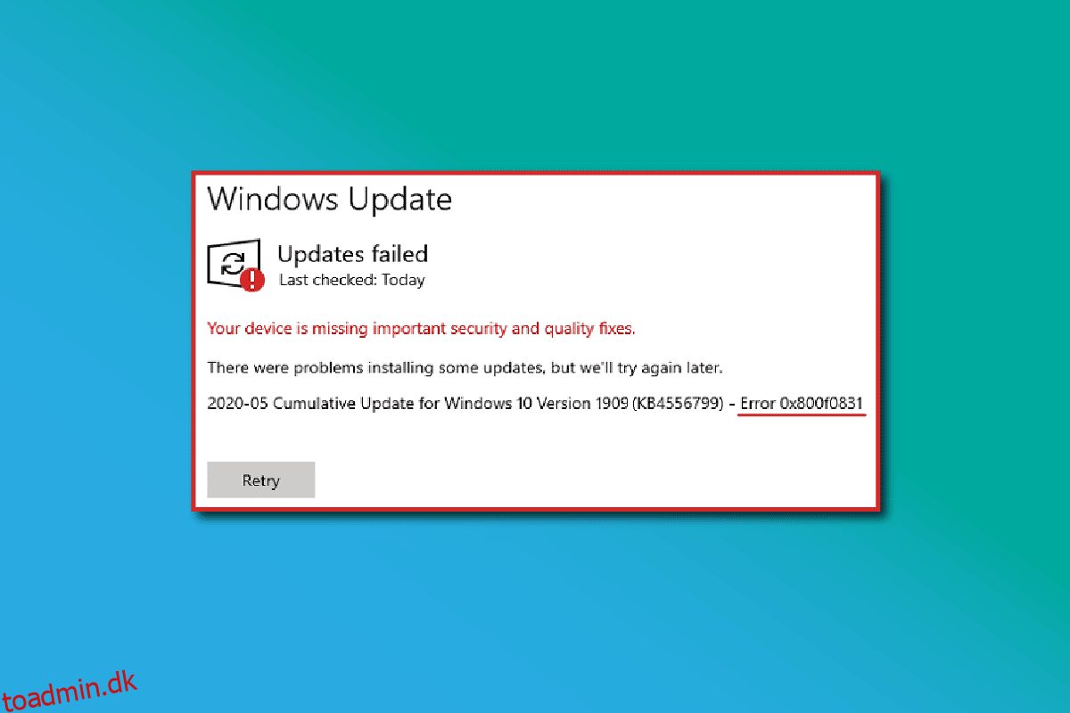 Ret 0x800f0831 Windows 10 Update Fejl