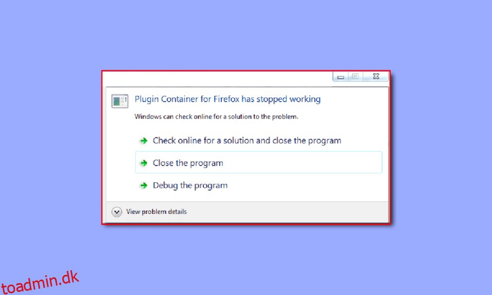 Reparer Plugin Container til Firefox, der ikke virker