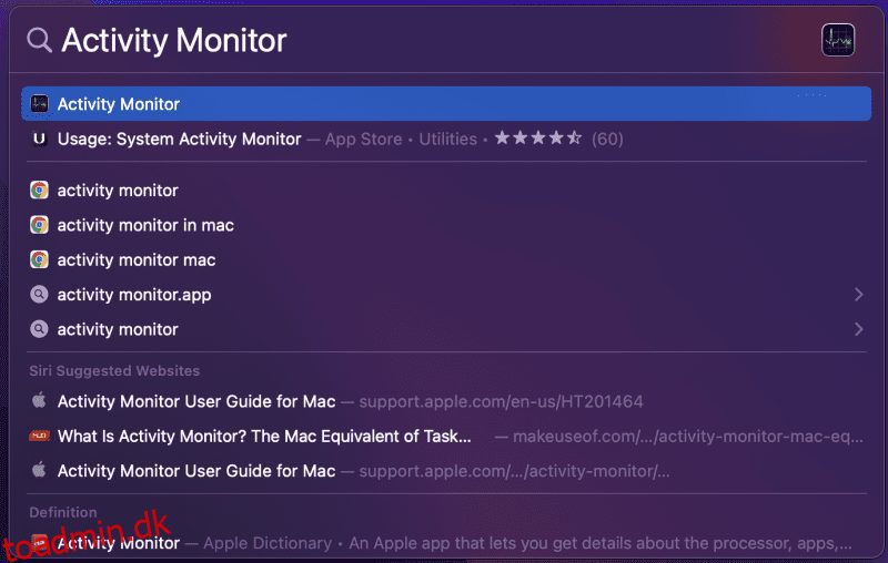 Lær hvordan du bruger Task Manager på Mac