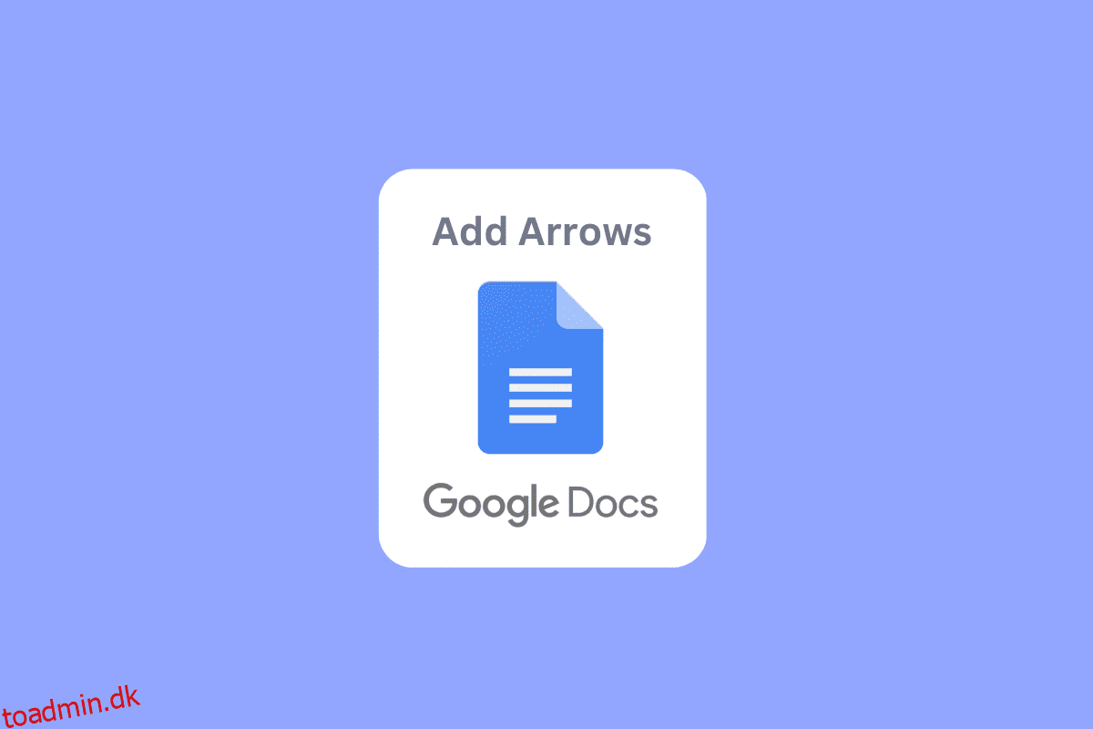 Sådan tilføjes pile, hævet og symboler i Google Docs