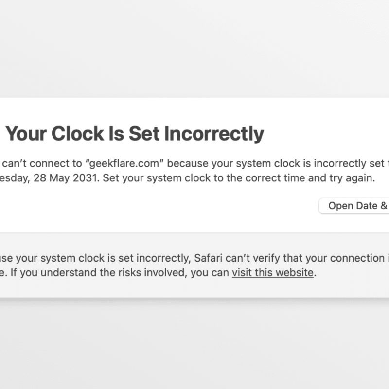 Fejlen “Dit ur er foran” på Mac