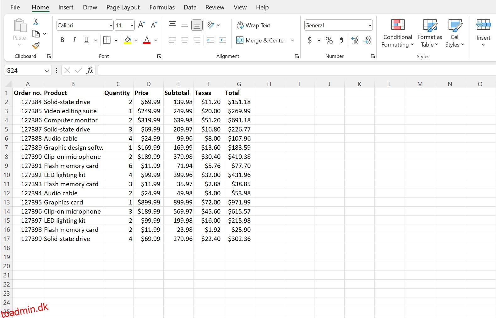 Sådan bruges DROP-funktionen i Excel