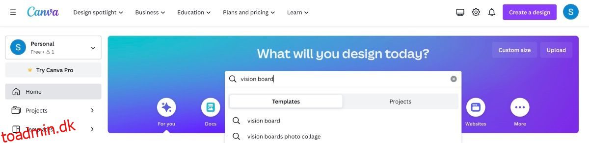 Sådan opretter du et Vision Board ved hjælp af Canva