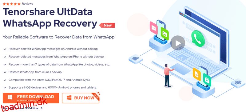 Tenorshare UltData WhatsApp Recovery: Gendan slettede WhatsApp-beskeder