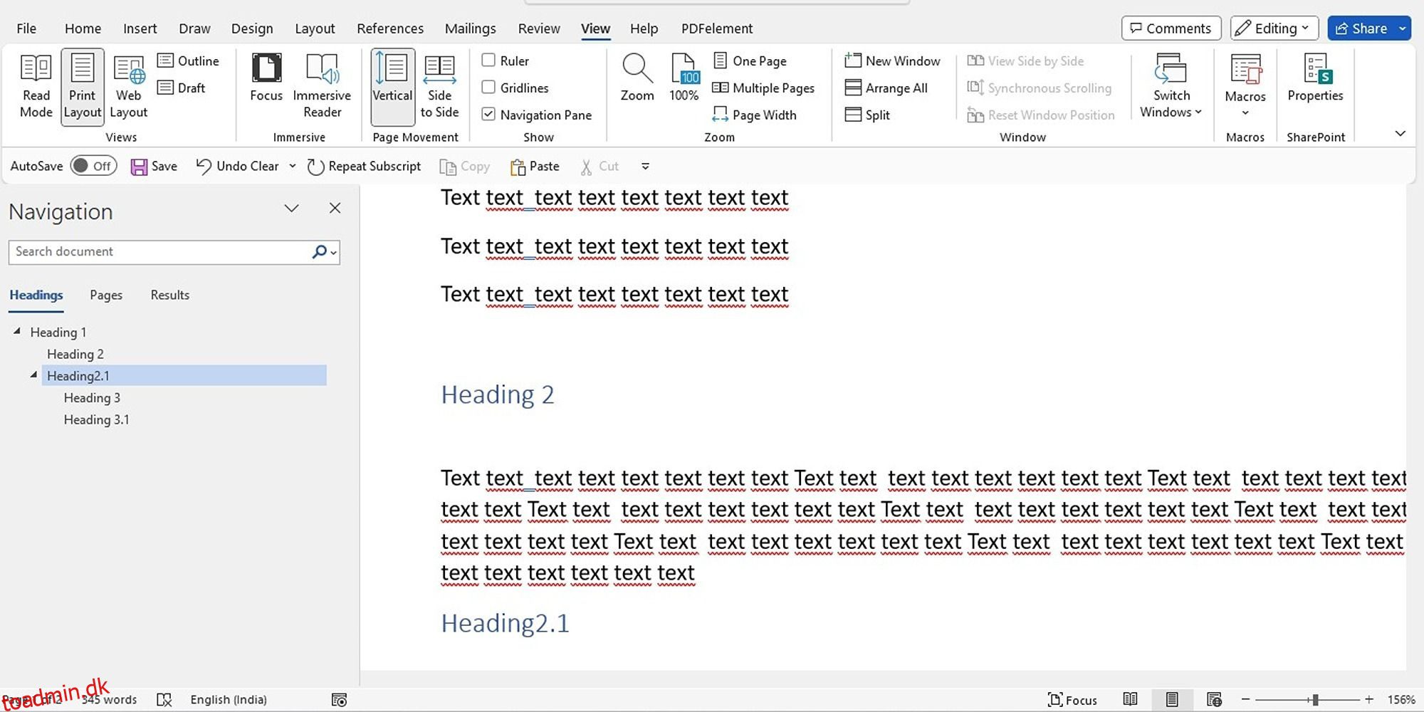 Flyt, omarranger og omarranger sider i Microsoft Word