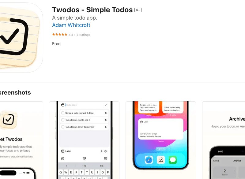 Mød Twodos, den gratis og enkle Todo-app med en unik forudsætning