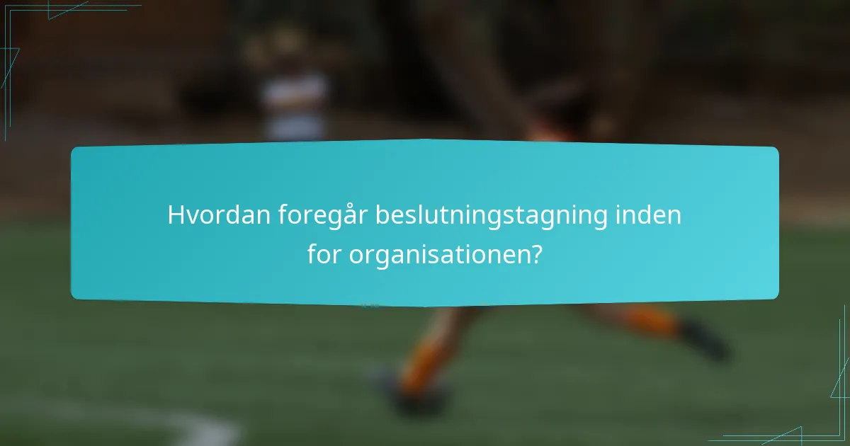 Hvordan foregår beslutningstagning inden for organisationen?
